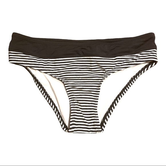 Carve Designs Bikini Bottom NWOT Stripes Black and White Size Large - Picture 2 of 8